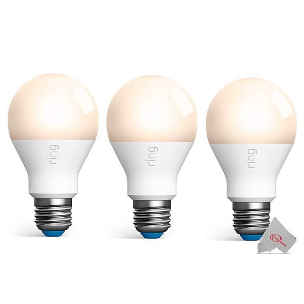 3X Ring A19 Smart LED Light Bulb Dimmable 800 Brightness Lumens Indoor / Outdoor Use