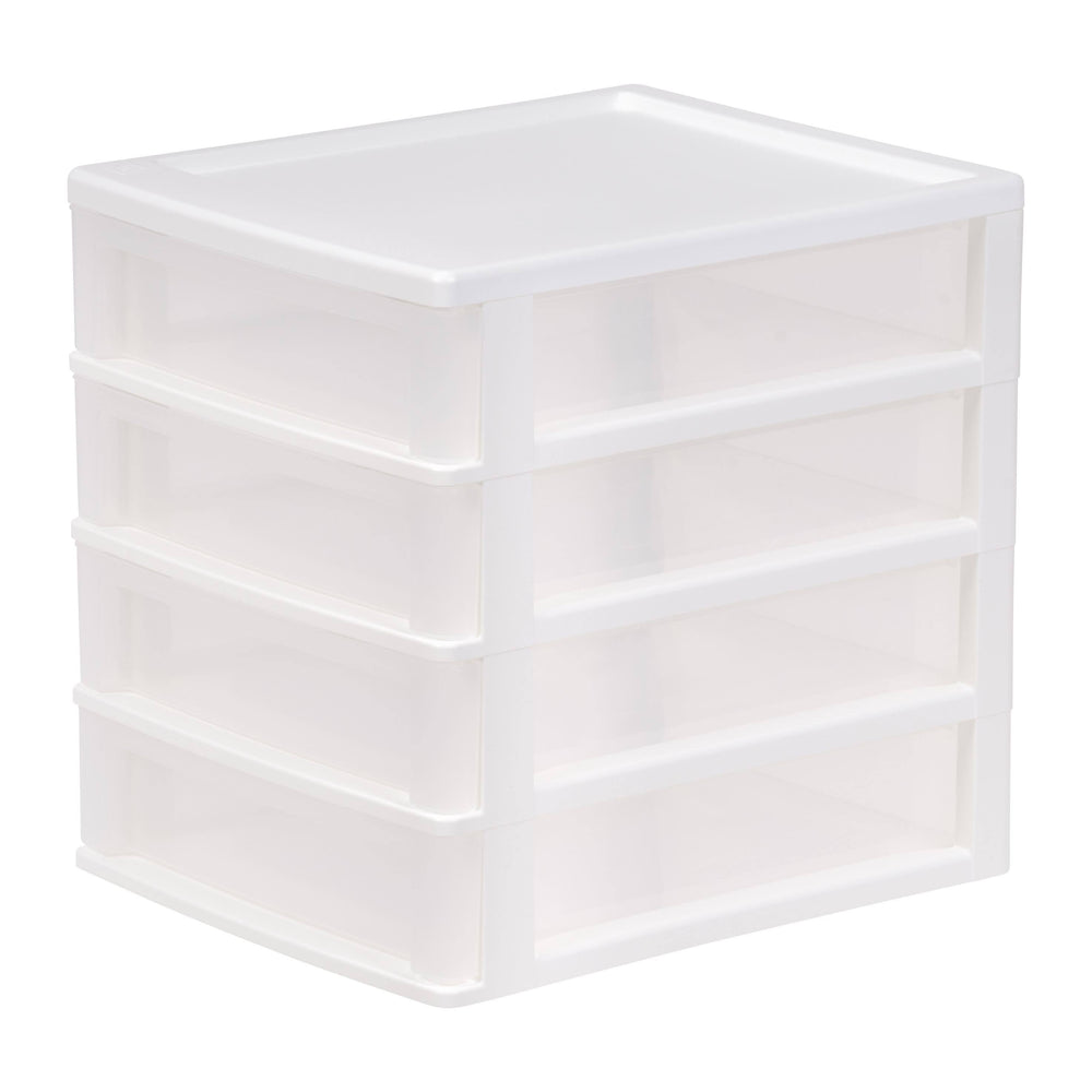 Iris 4 Drawer Desktop-Storage Unit White